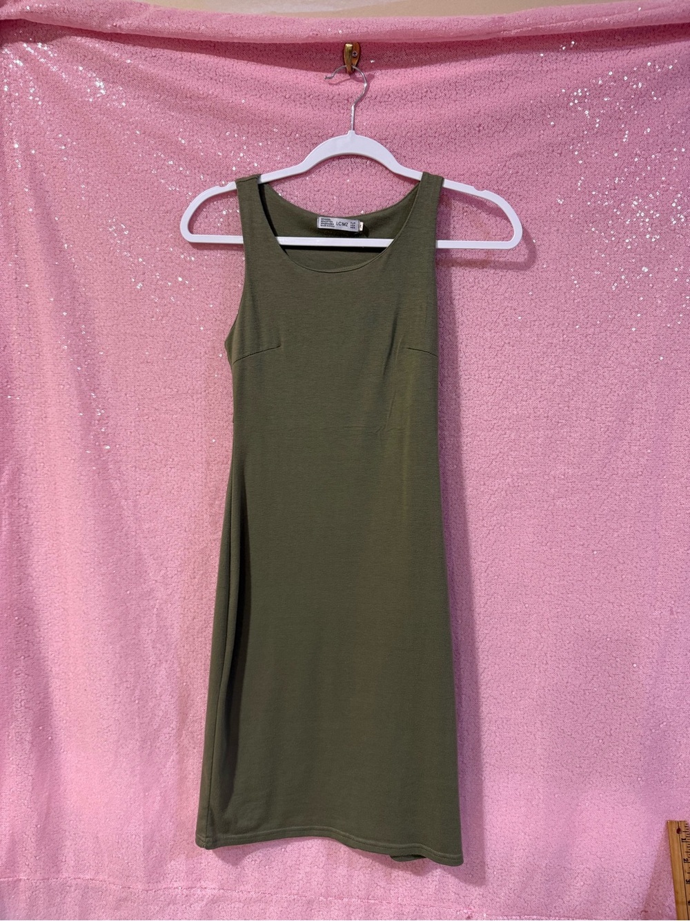 Olive Green Sleeveless Tank Dress - Casual Women's Dress O2
